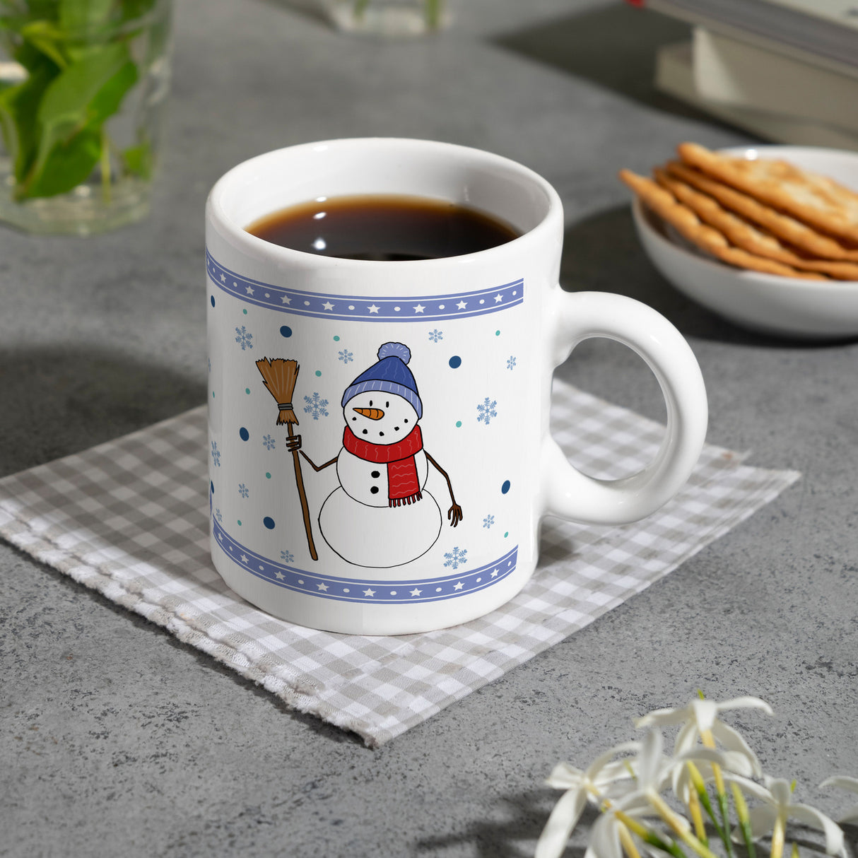 Süßer Schneemann Weihnachten Kaffeebecher
