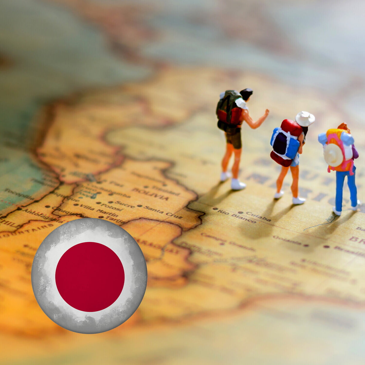 Japan Flagge Magnet rund