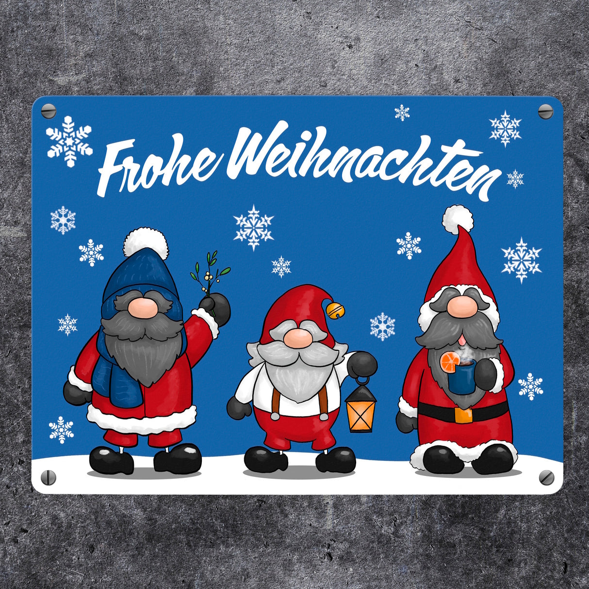 Frohe Weihnachten Wichtel Metallschild