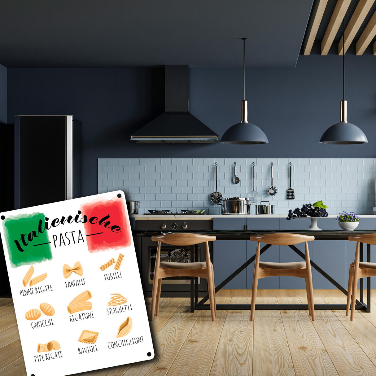 Italienische Pasta Metallschild