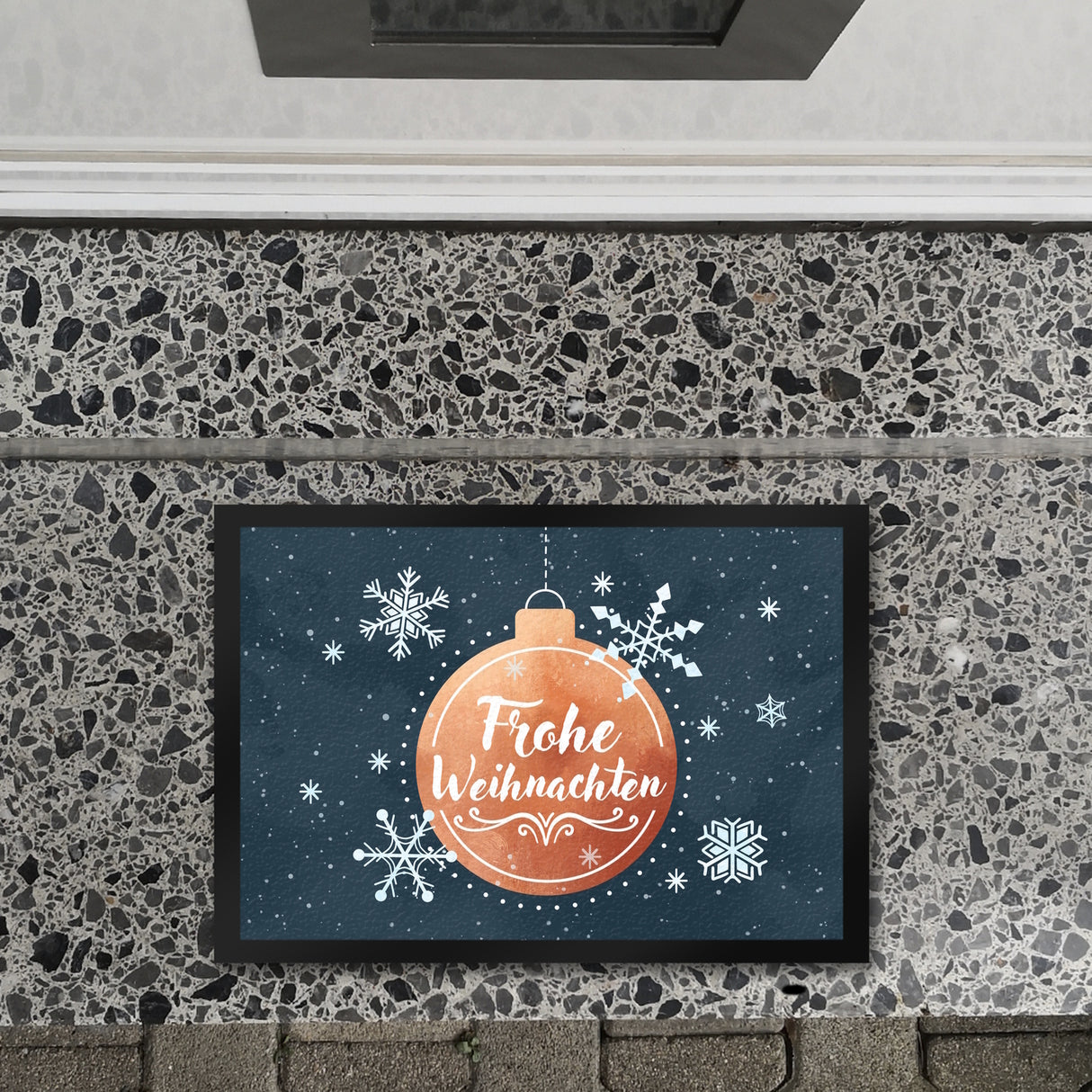 Frohe Weihnachten Christbaumkugel Fußmatte