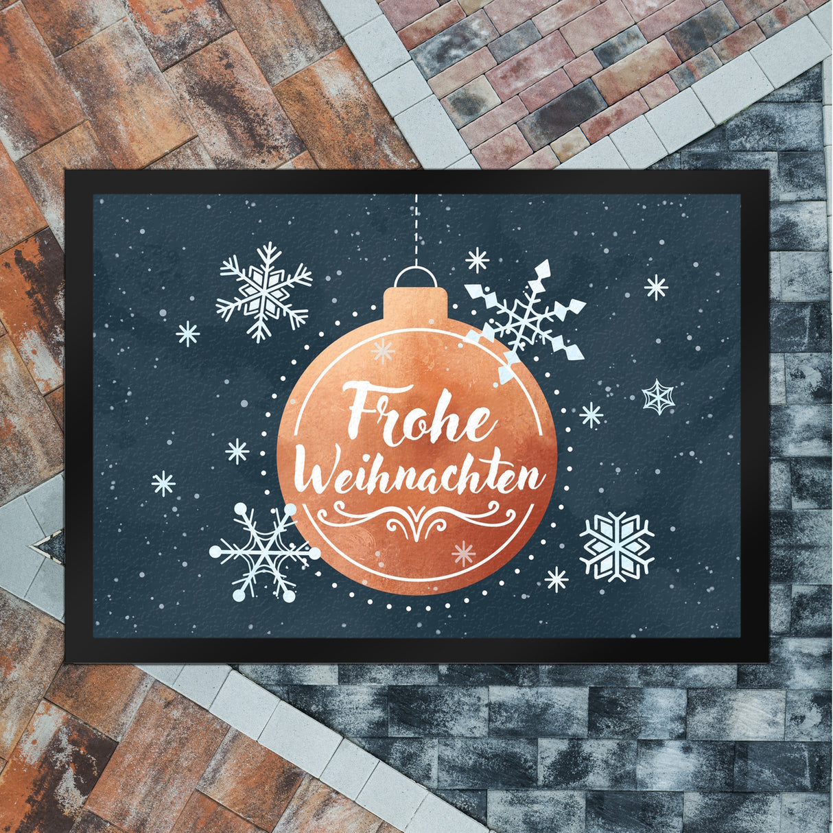 Frohe Weihnachten Christbaumkugel Fußmatte