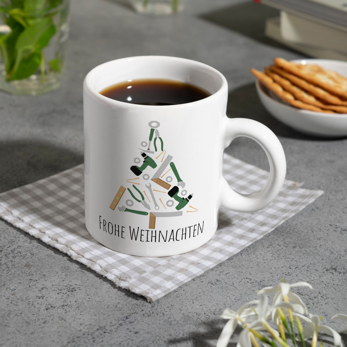 Frohe Weihnachten Handwerker Kaffeebecher