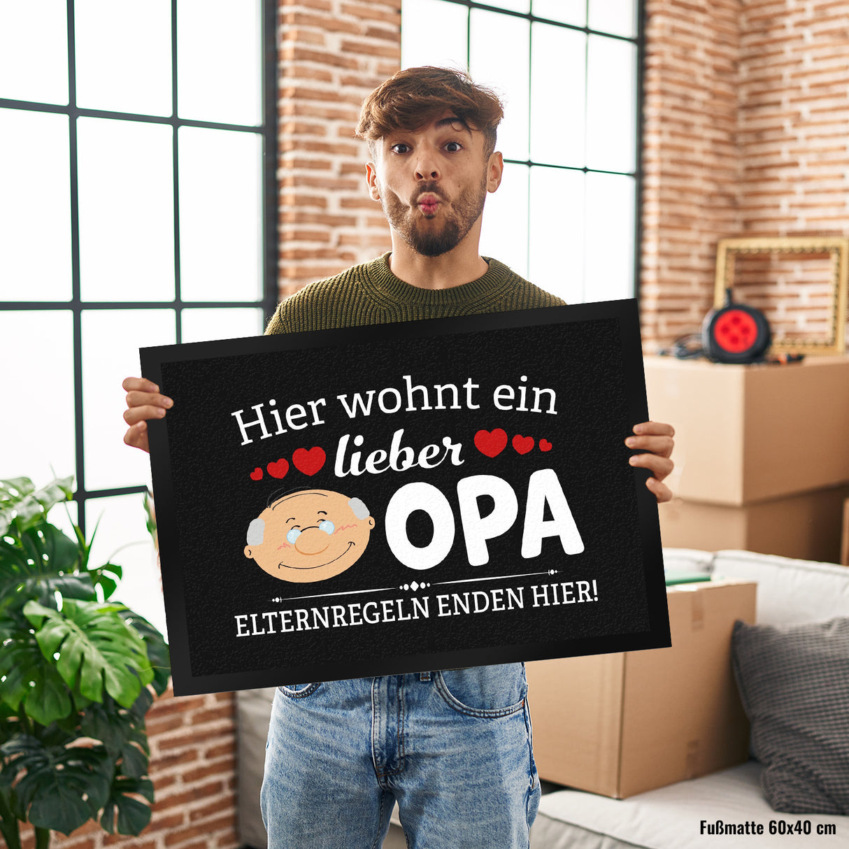 Hier wohnt ein lieber Opa Fußmatte