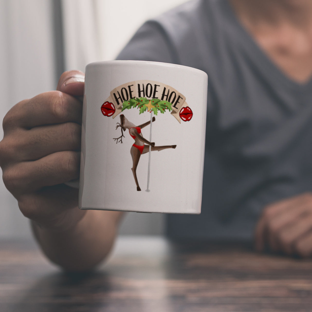 Hoe Hoe Hoe sexy Tänzerin Kaffeebecher zu Weihnachten