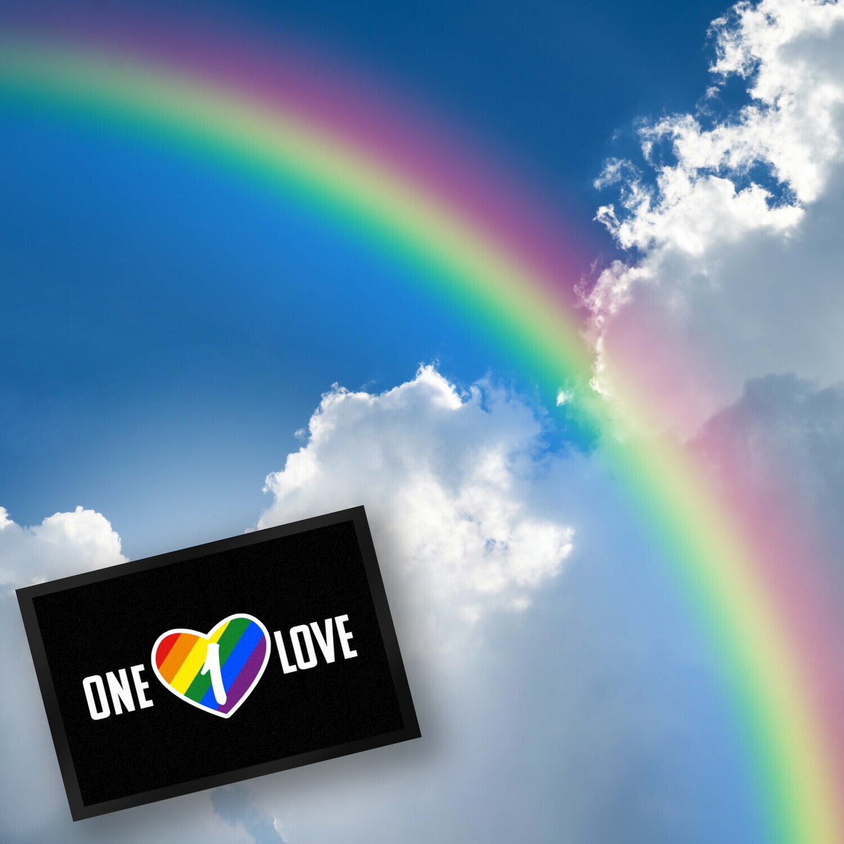 One Love Regenbogen Fußmatte