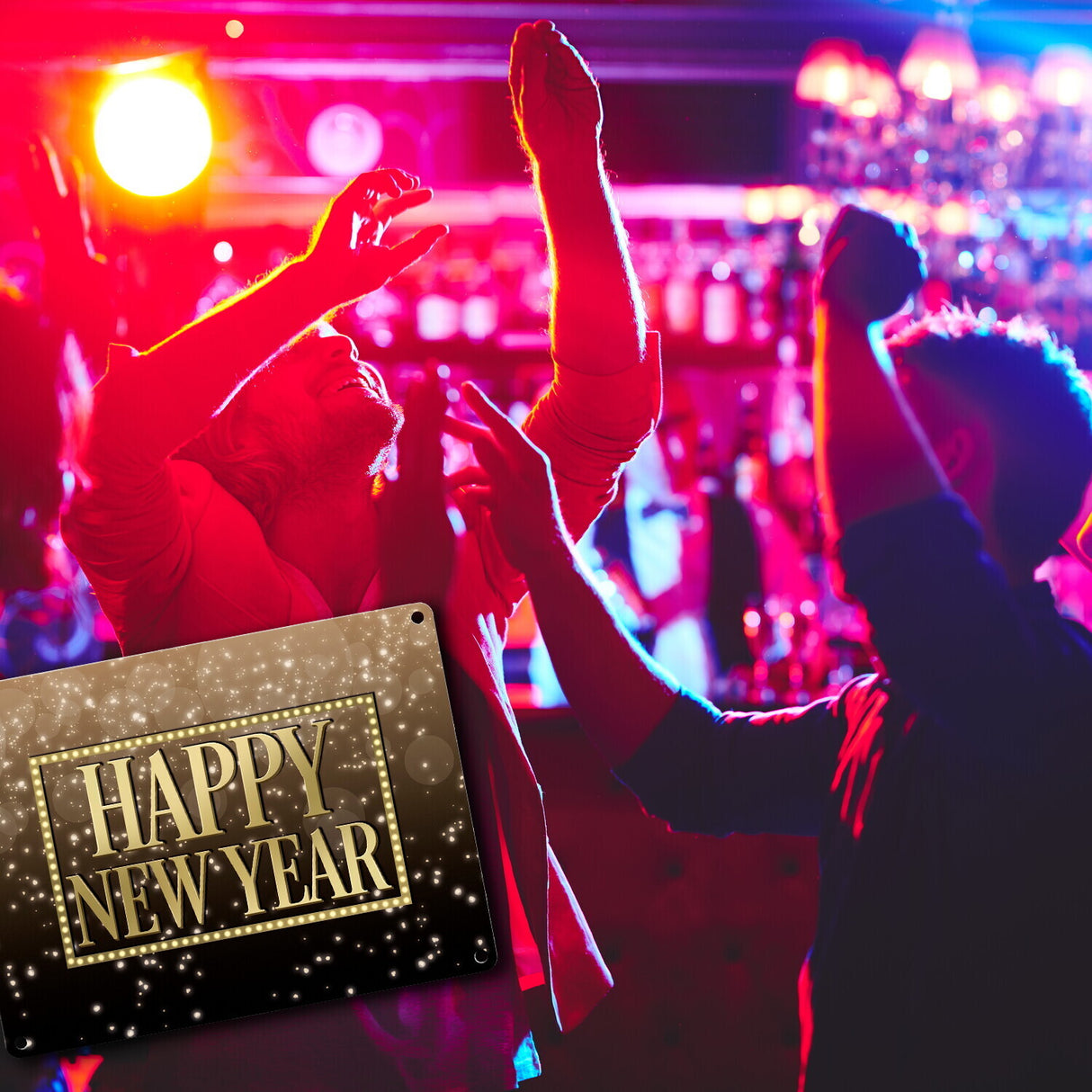Happy New Year Metallschild