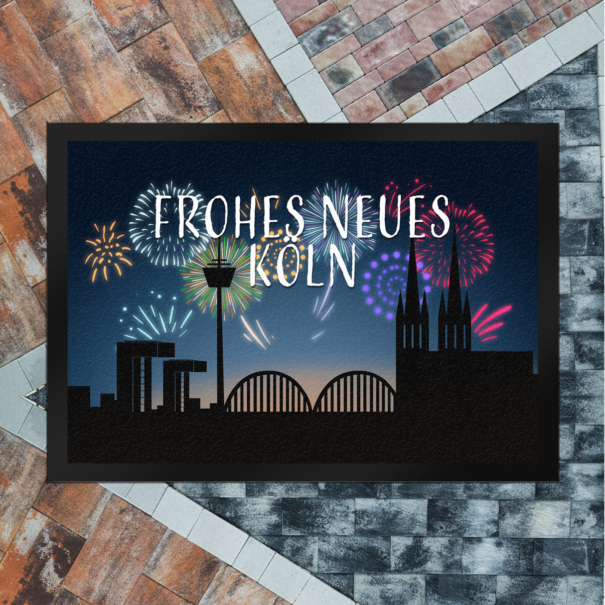Frohes Neues Köln Fußmatte in 35x50 cm