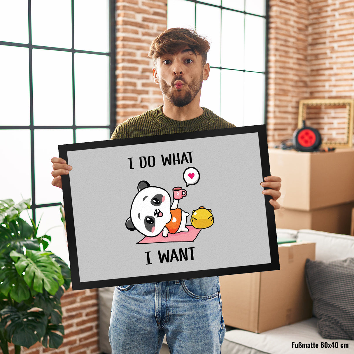 I do what I want Panda Fußmatte in 35x50 cm