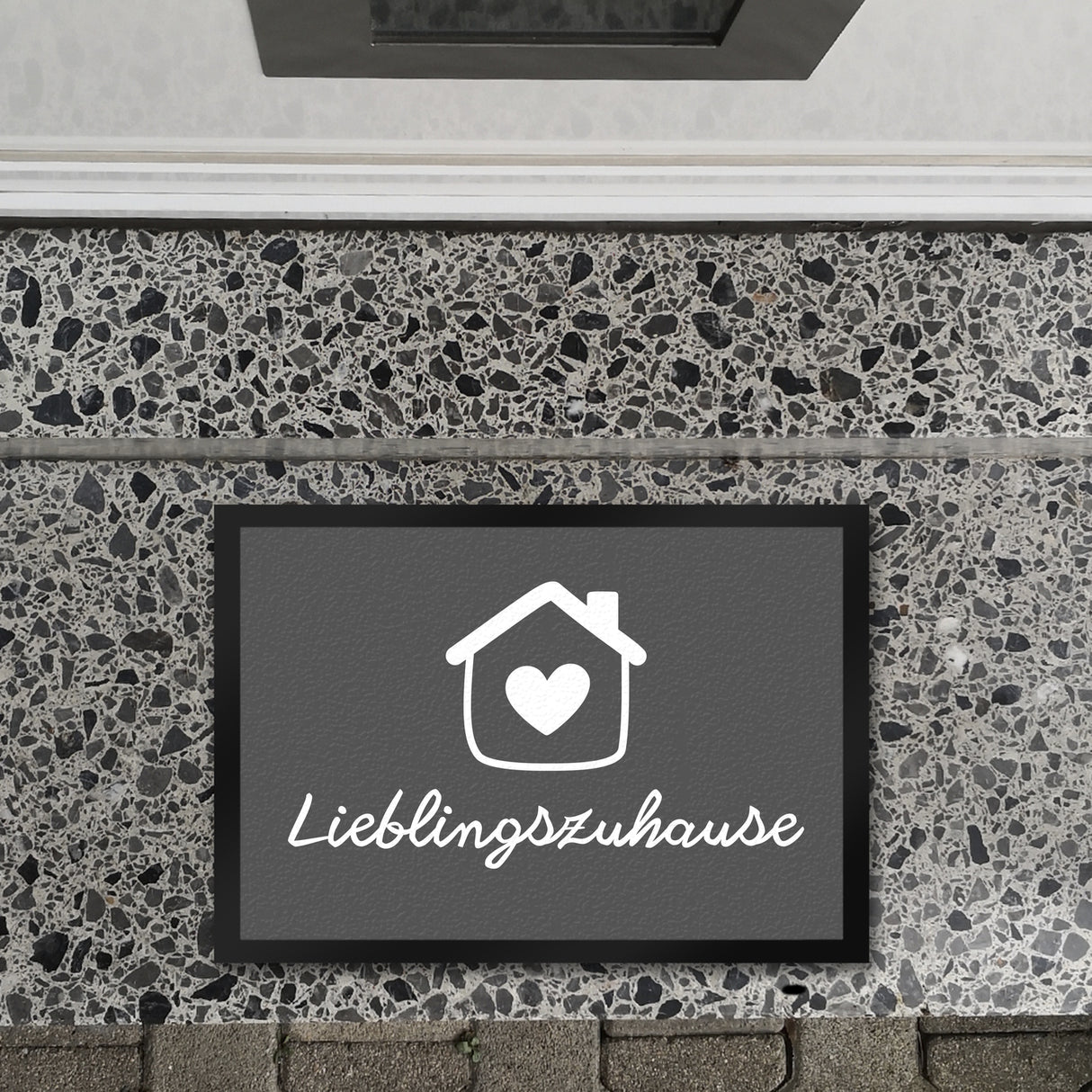 Lieblingszuhause Fußmatte in 35x50 cm mit Haus und Herz