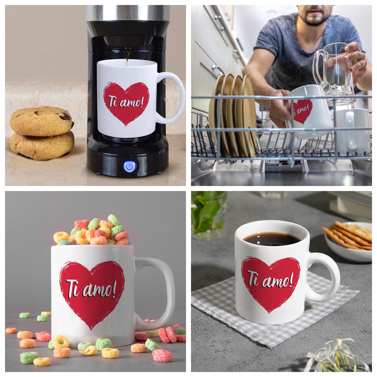 Ti amo! Kaffeebecher mit Herz Motiv