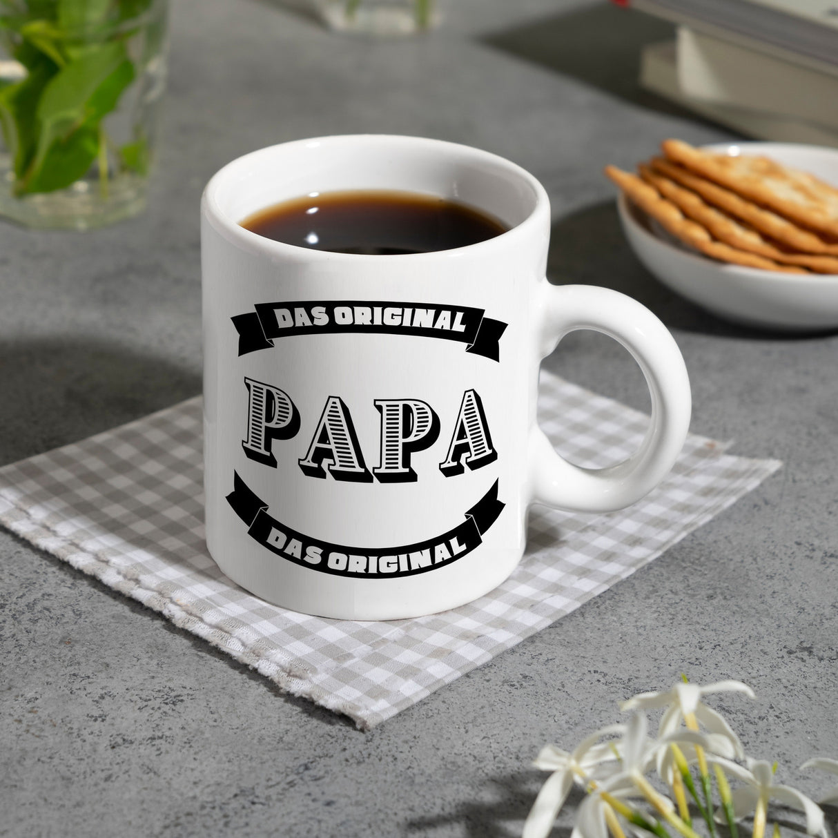 Papa Kaffeebecher mit Spruch Papa Das Original