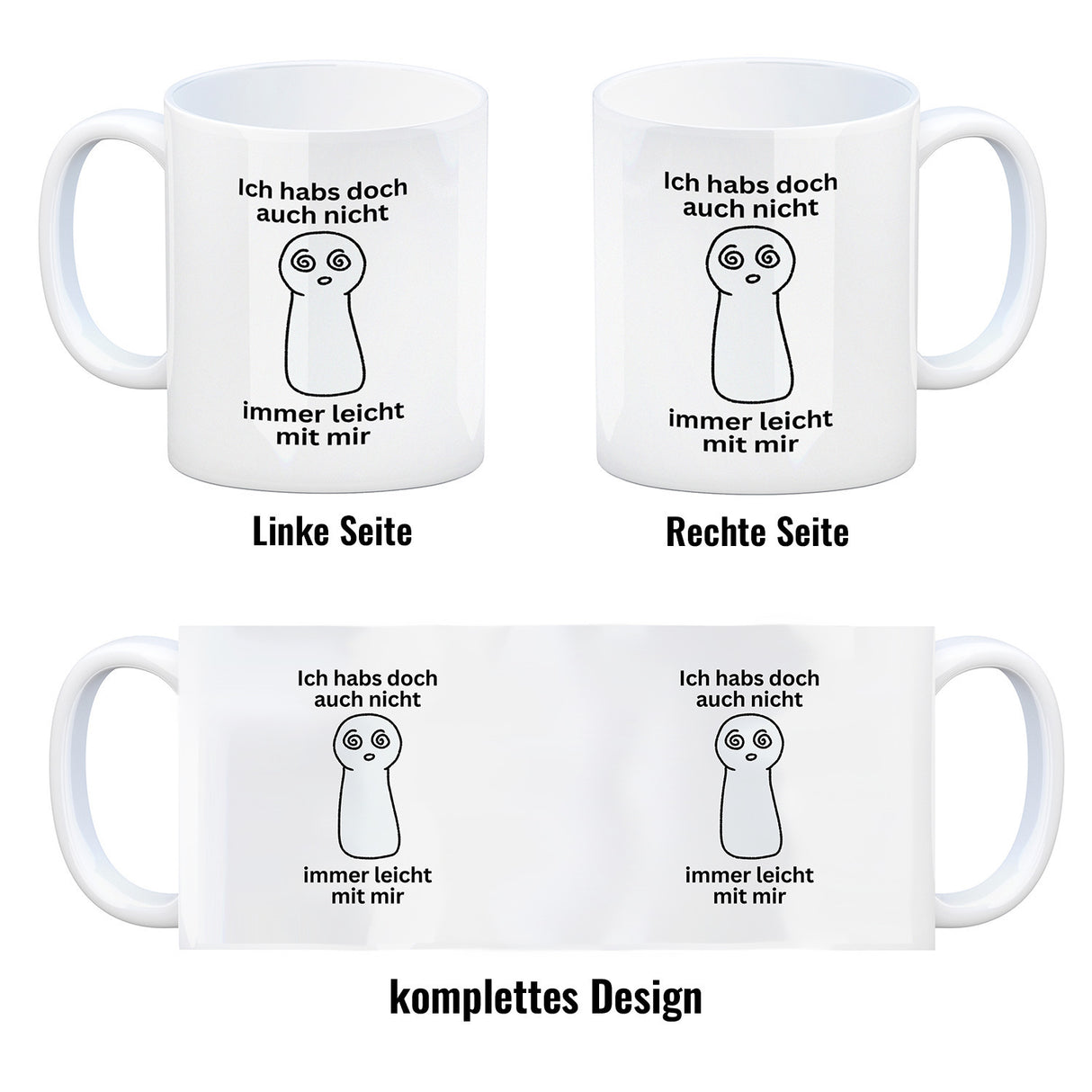 Spielfigur Spruch Kaffeebecher Ich habs doch auch nicht leicht mit mir