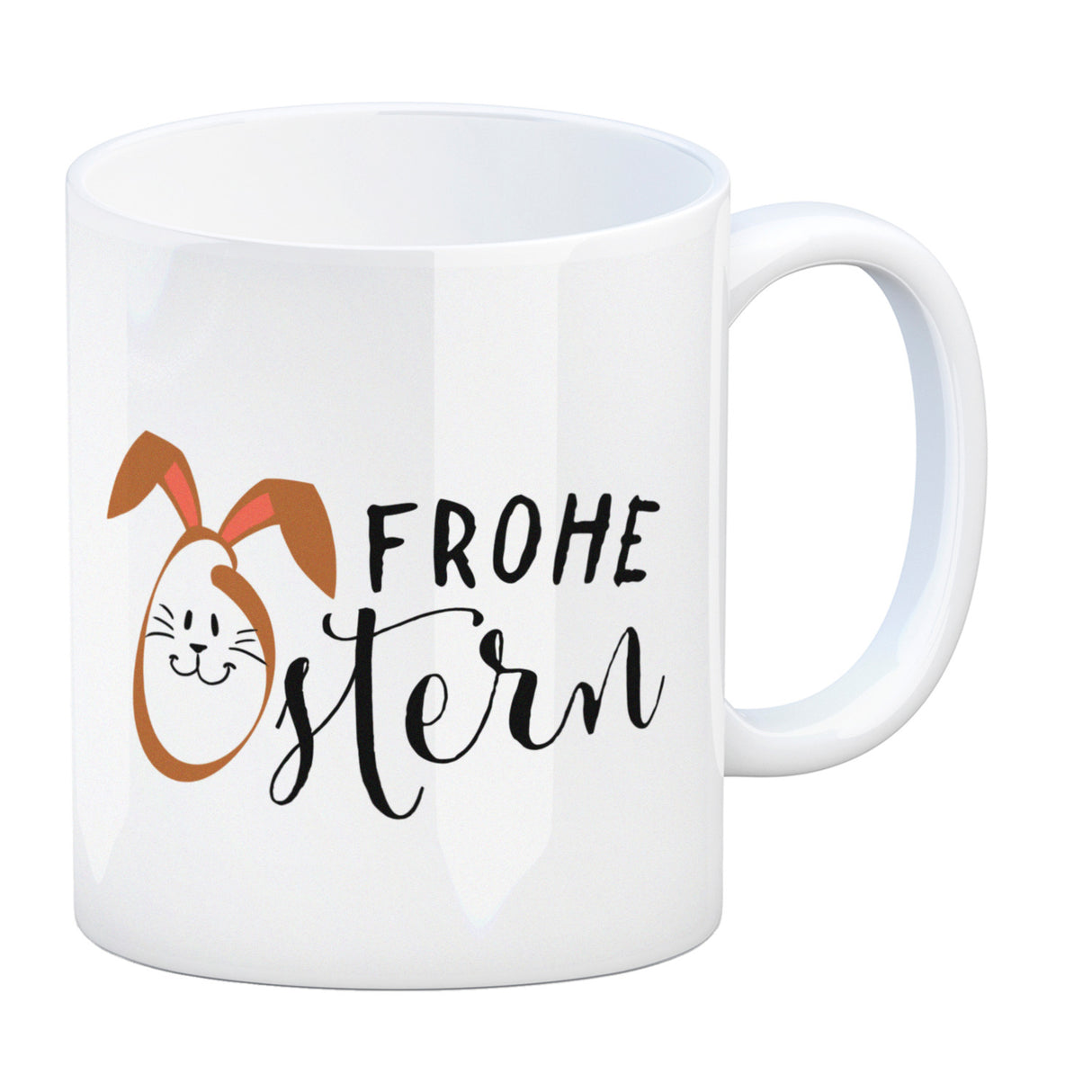 Frohe Ostern Kaffeebecher mit niedlichem Osterhasen