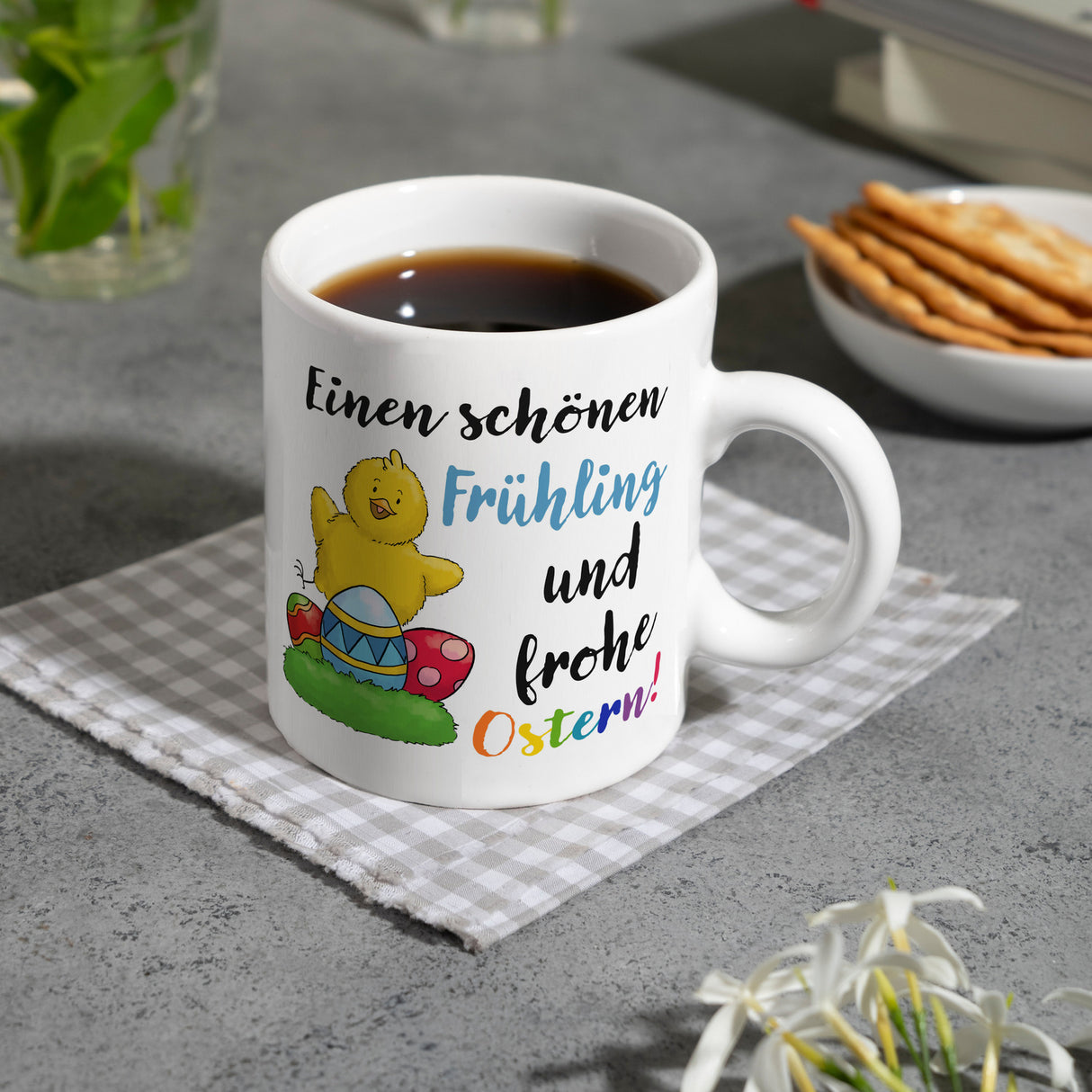 Schönen Frühling und frohe Ostern Kaffeebecher Küken