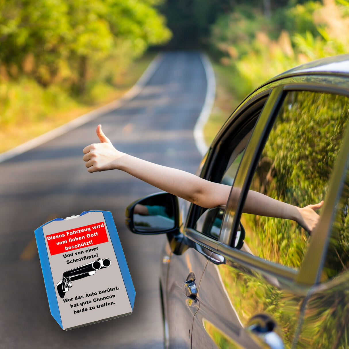 Dieses Fahrzeug wird von Gott und einer Schrotflinte beschützt Parkscheibe