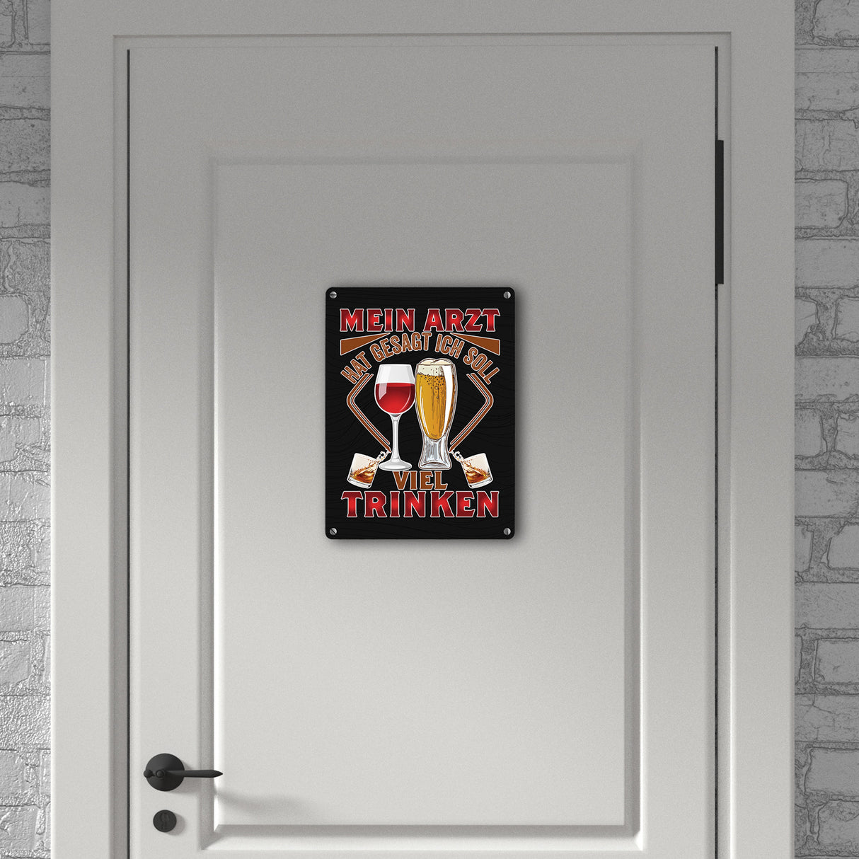 Alkohol Metallschild in 15x20 cm Mein Arzt hat gesagt ich soll viel trinken