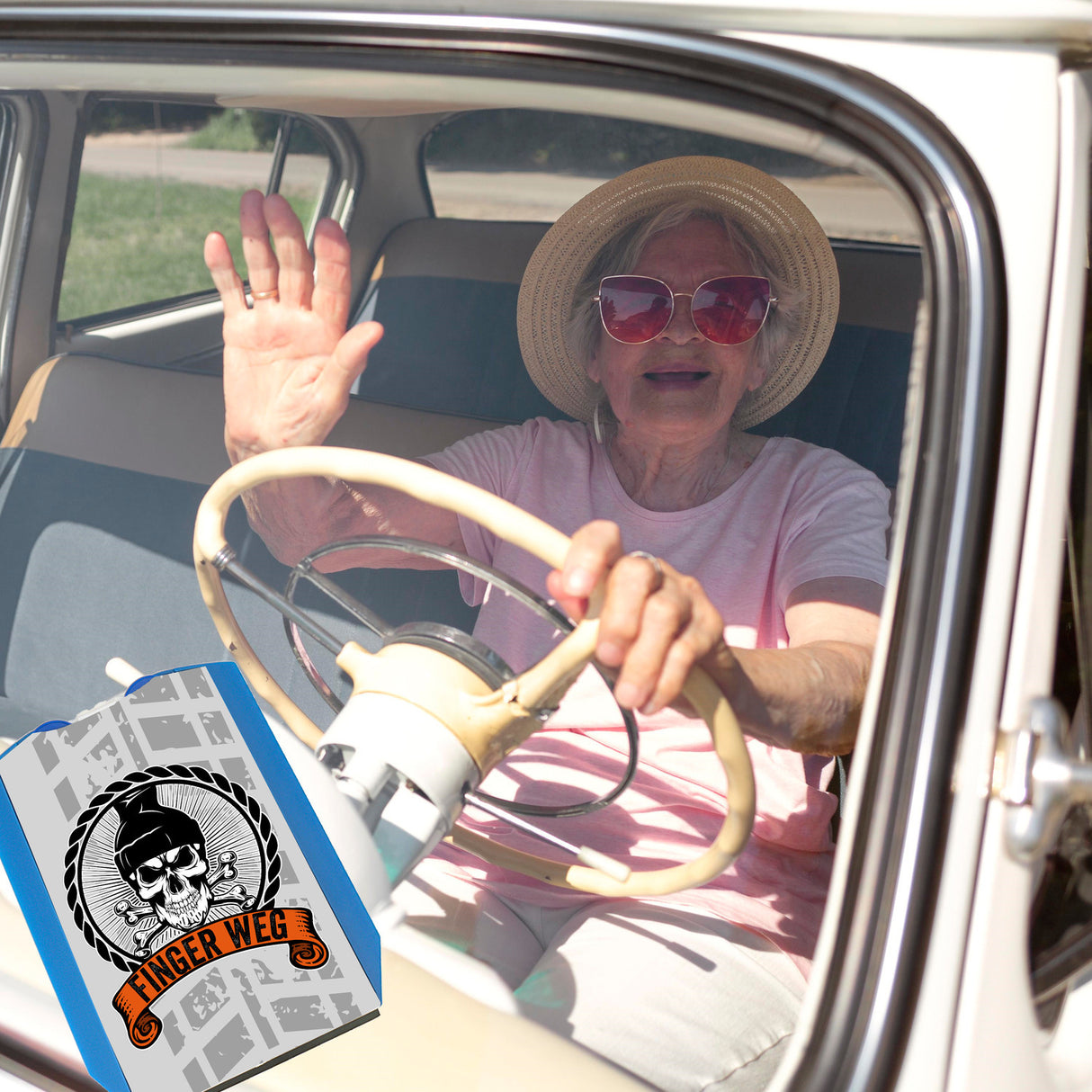 Totenkopf Parkscheibe Finger weg