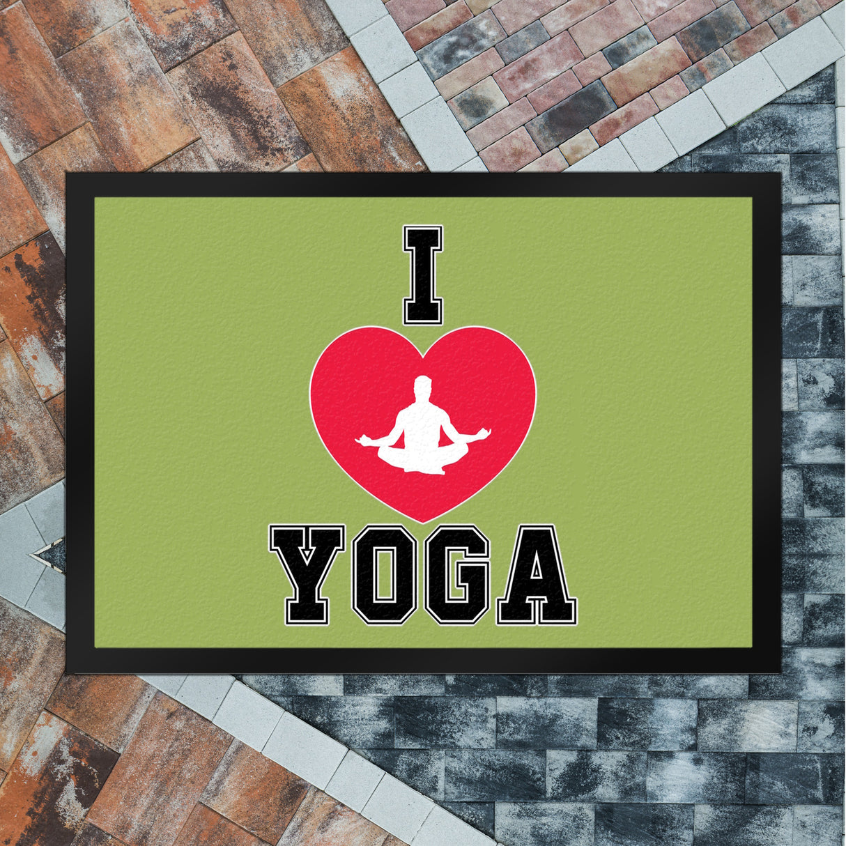 I love Yoga Fußmatte in 35x50 cm für Yogalehrer