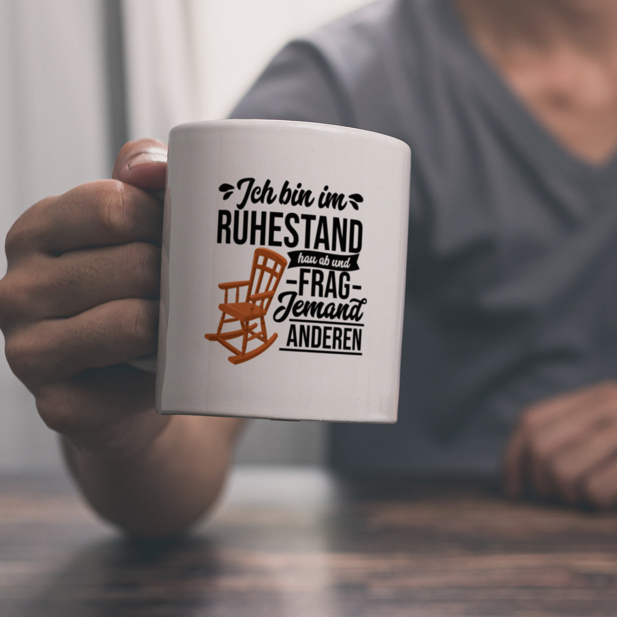Rente Kaffeebecher mit Spruch für Rentner Ich bin im Ruhestand hau ab