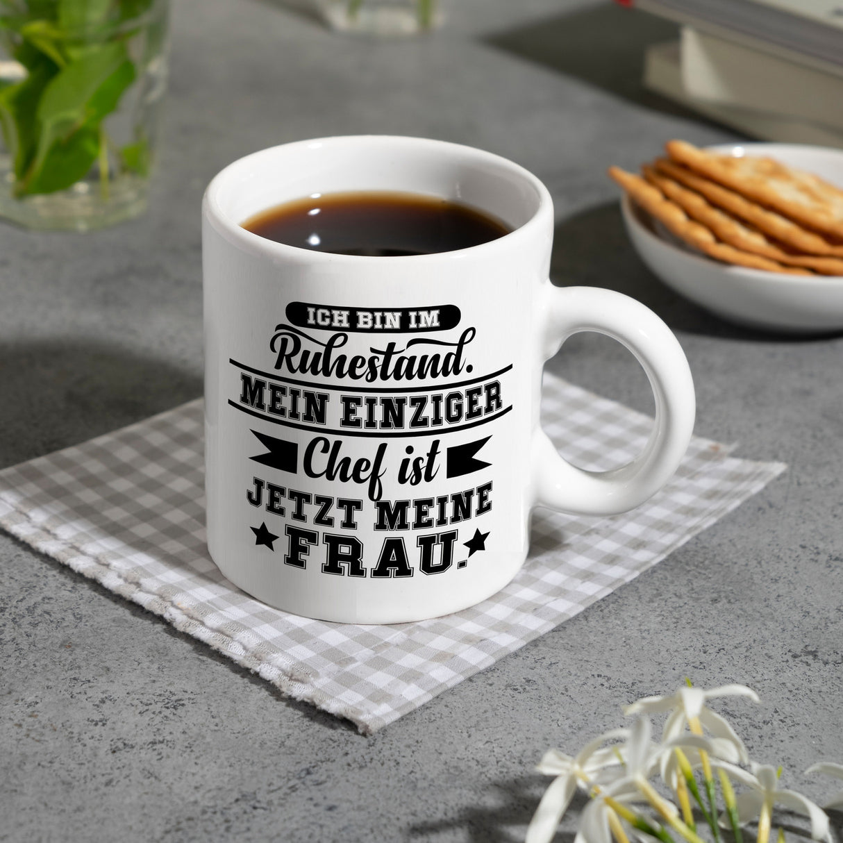 Rente Kaffeebecher eine lustige Tasse für den Kaffee am Morgen