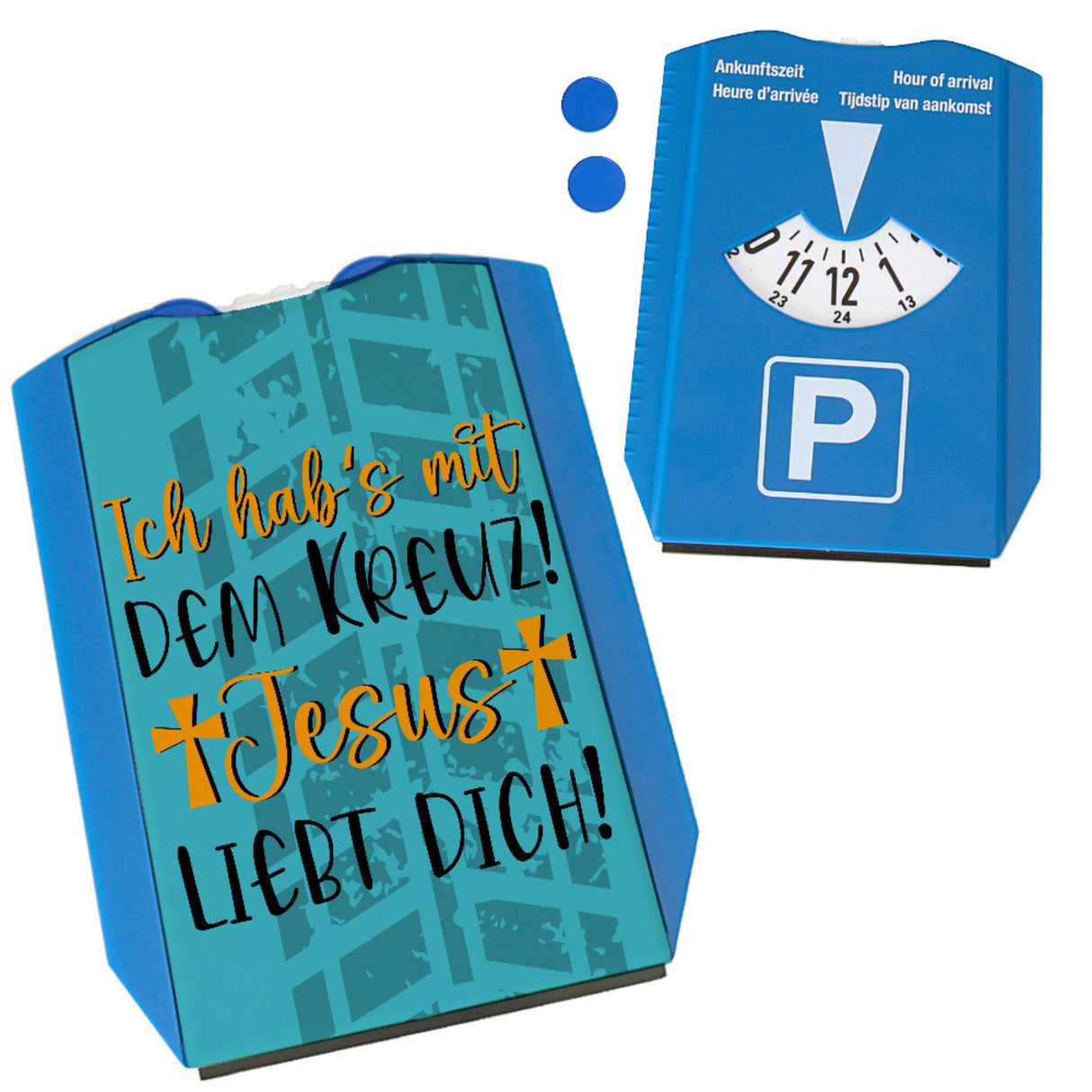 Jesus liebt dich Parkscheibe mit Spruch Ich habs mit dem Kreuz