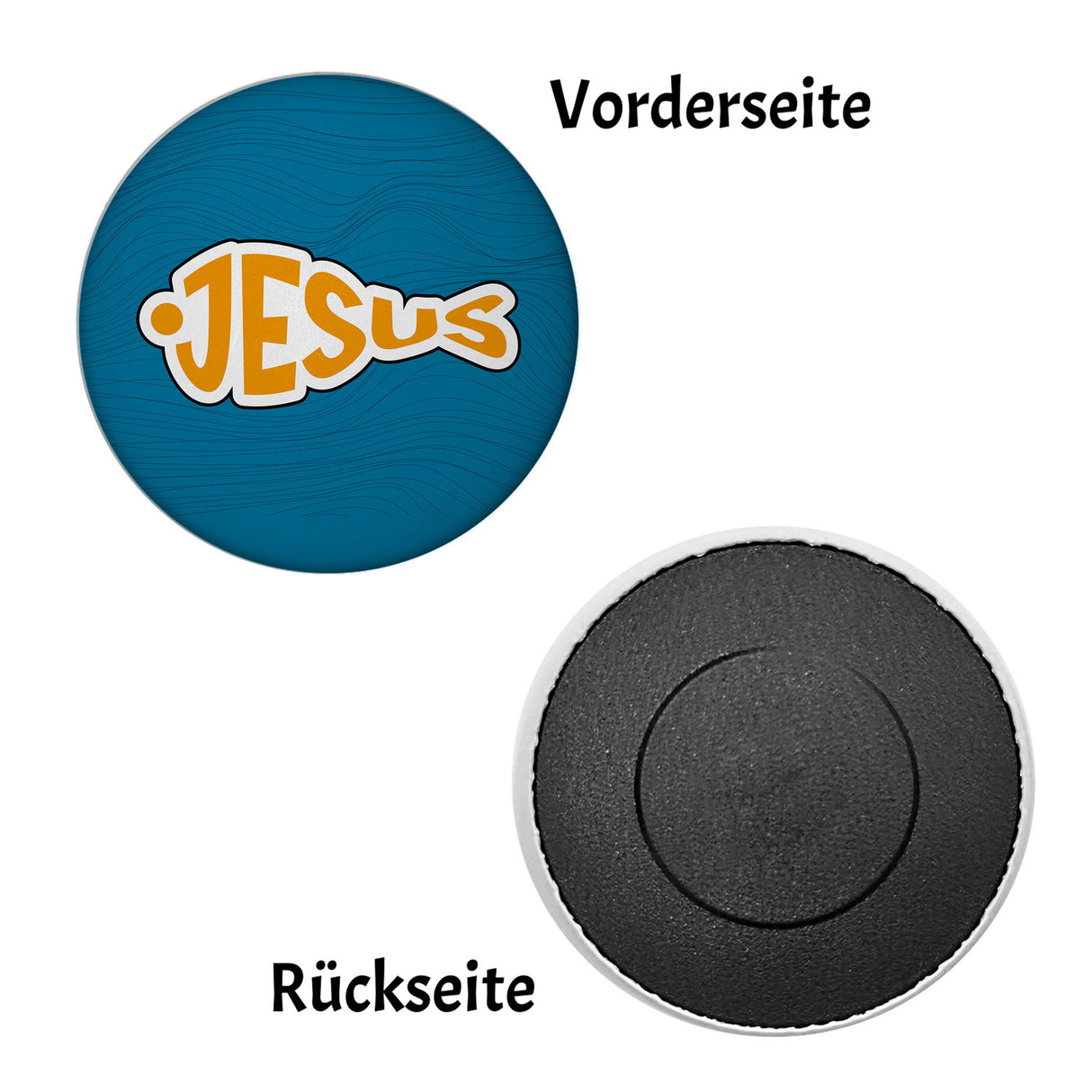 Jesus-Fisch Magnet rund für Gläubige