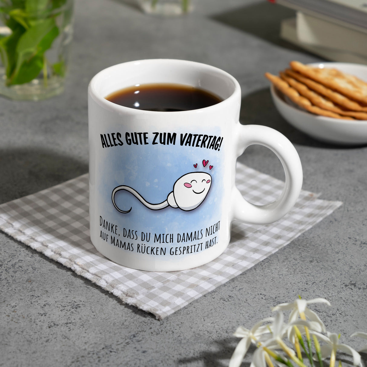 Danke Papa, dass du nicht Kaffeebecher zum Vatertag mit Rücken Spruch