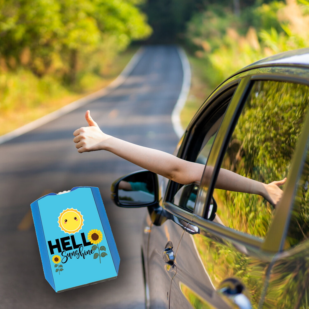 Gute Laune Parkscheibe mit Spruch Hello Sunshine