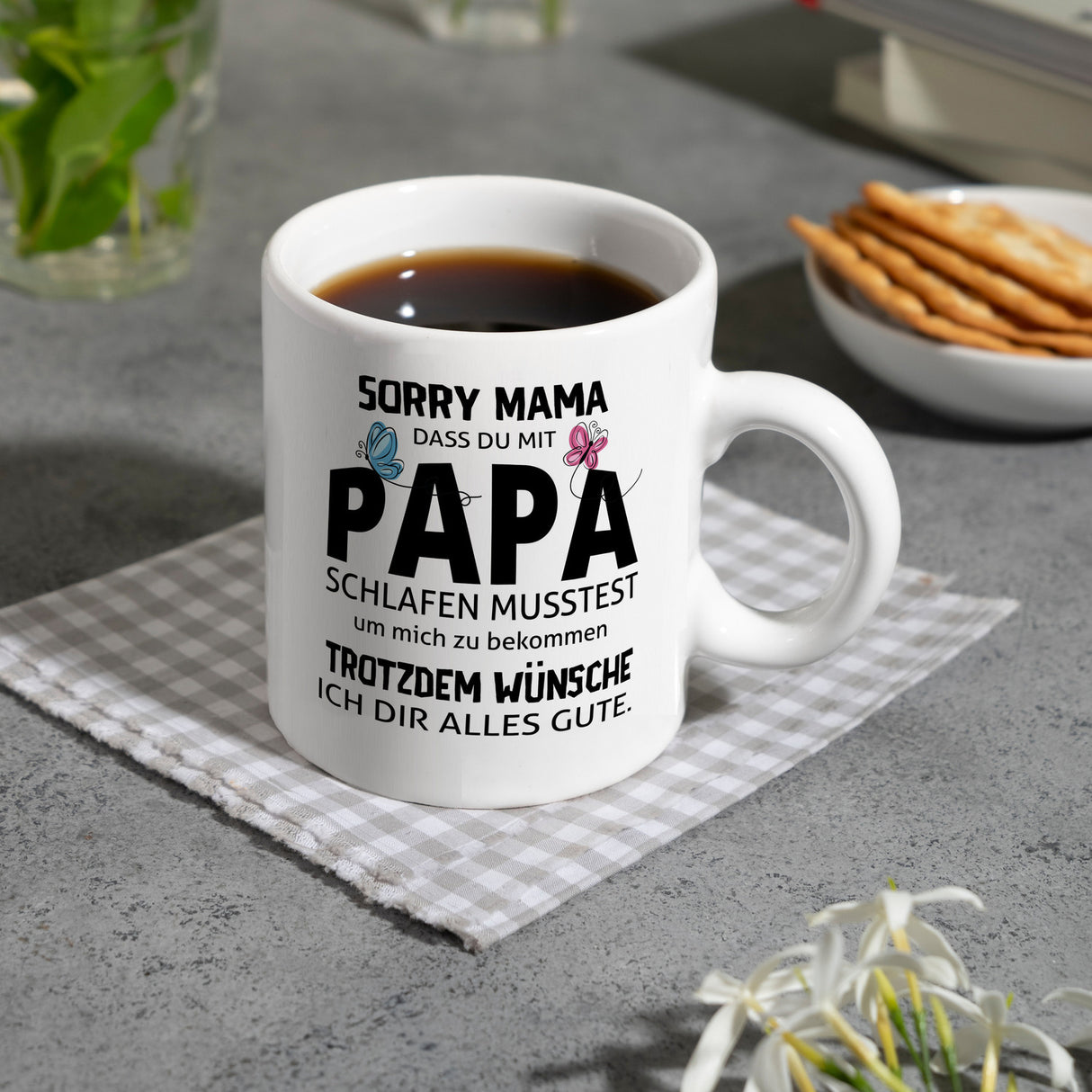Sorry Mama Kaffeebecher mit Spruch zum Muttertag