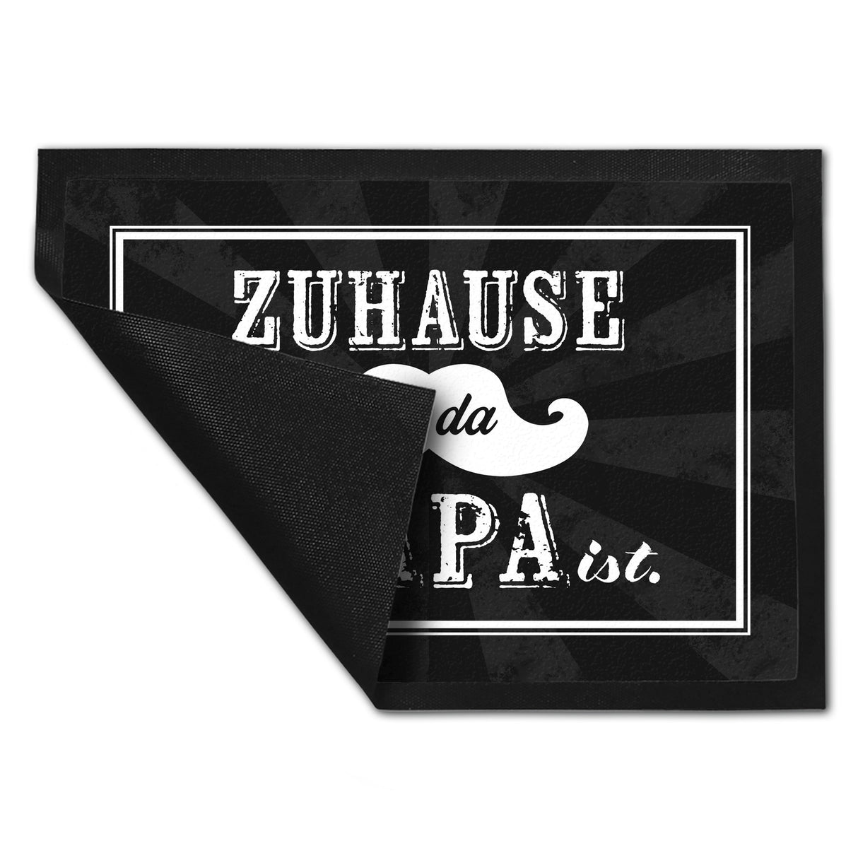 Zuhause ist da wo Papa ist Fußmatte mit Schnauzer