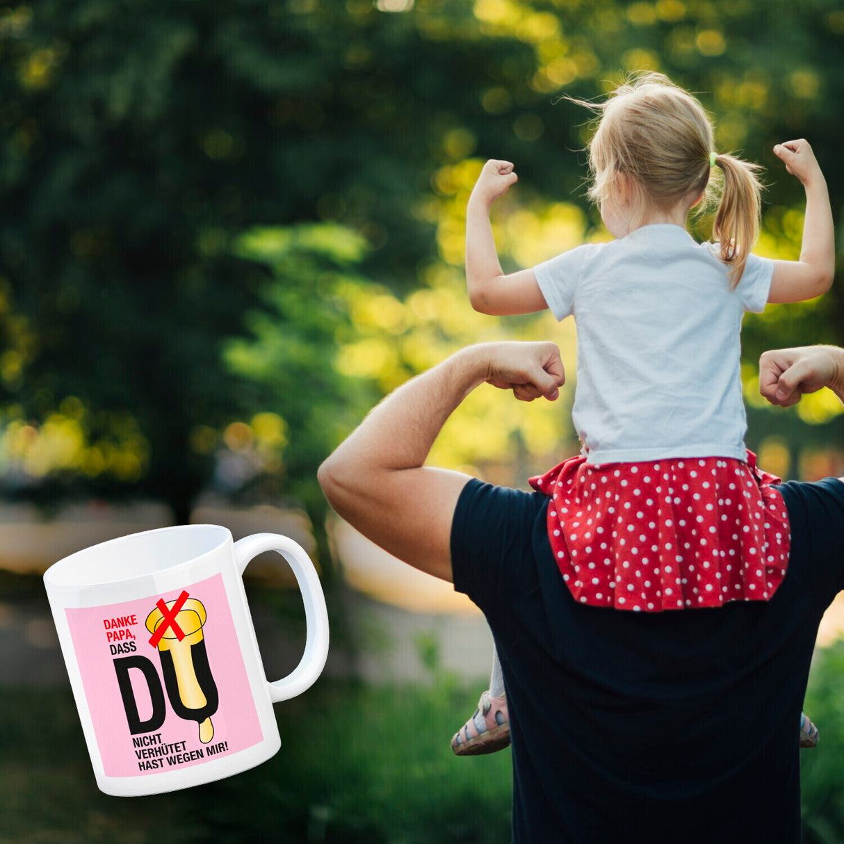 Danke Papa dass du nicht verhütet hast Kaffeebecher in rosa
