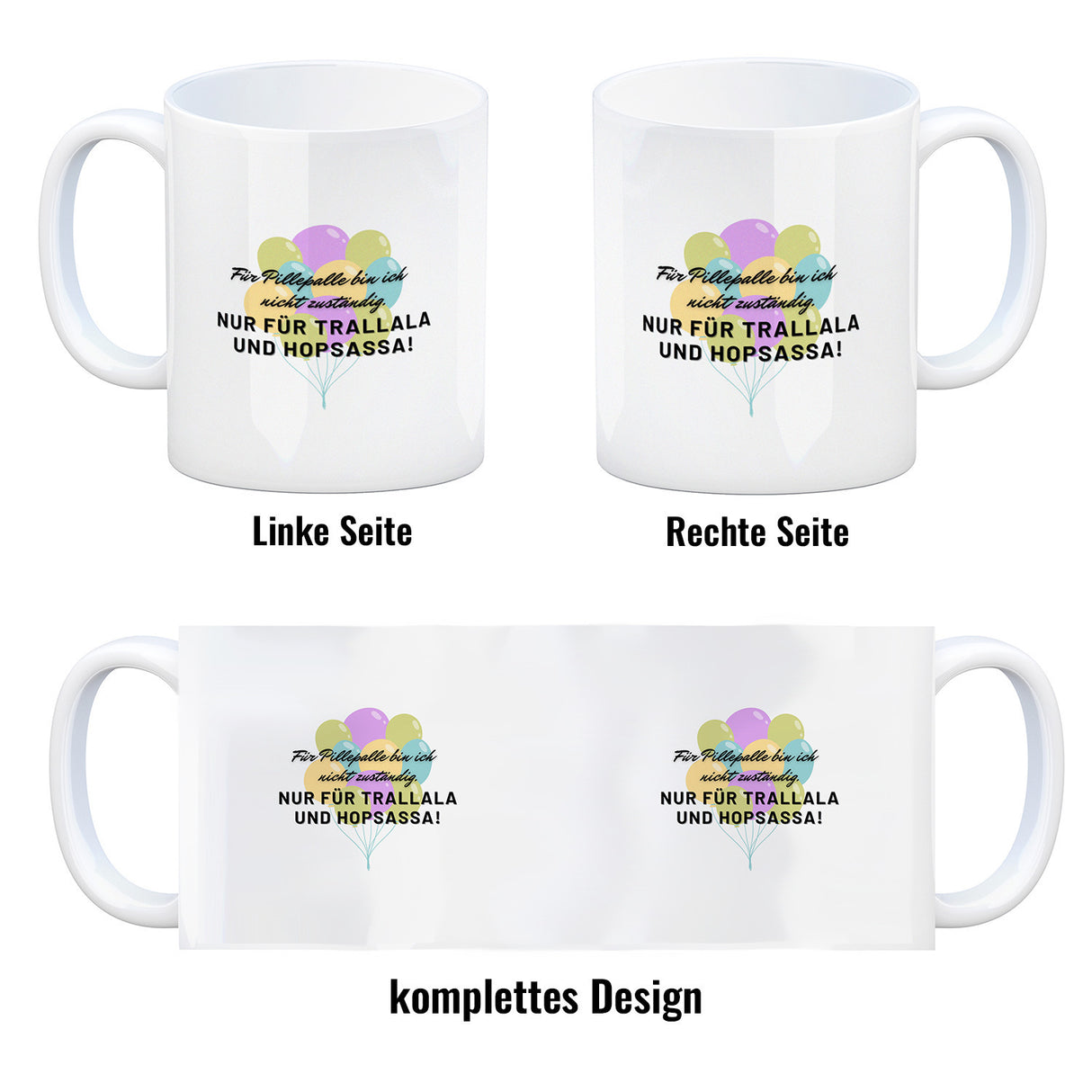 Pillepalle Kaffeebecher mit Ballons und Spruch