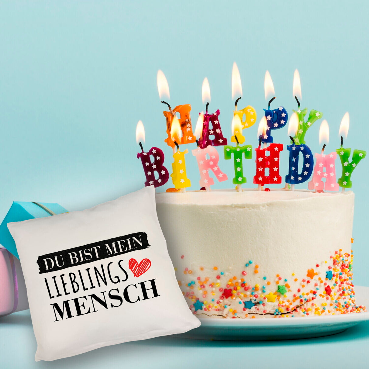 Liebe Kissen mit Spruch - Du bist mein Lieblingsmensch