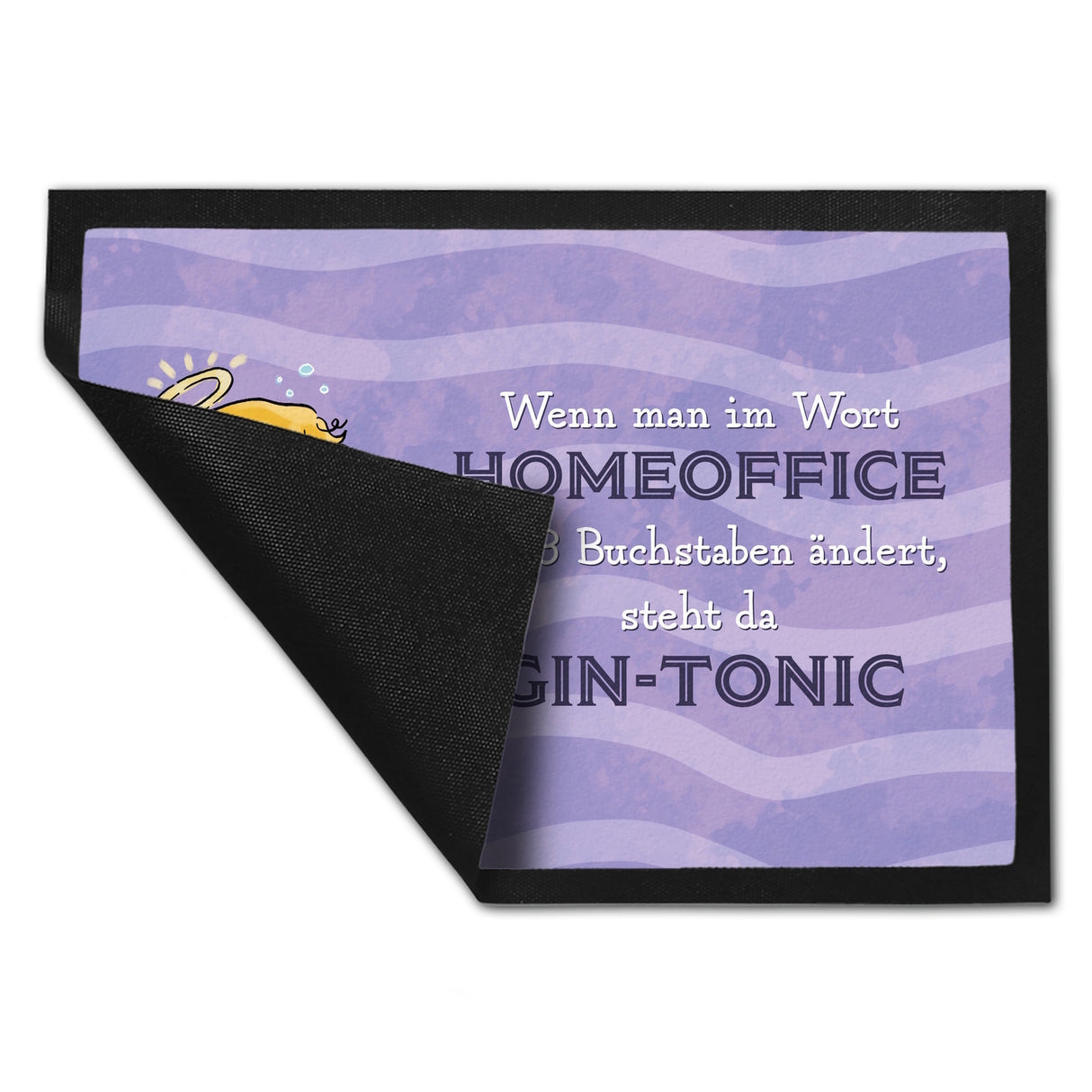 Engel Fußmatte in 35x50 cm mit Spruch - Homeoffice klingt ähnlich wie Gin-Tonic