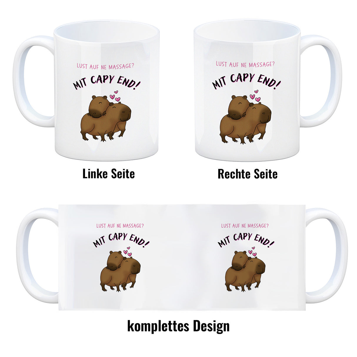 Eine Massage mit Capy End Capybara Kaffeebecher mit Spruch