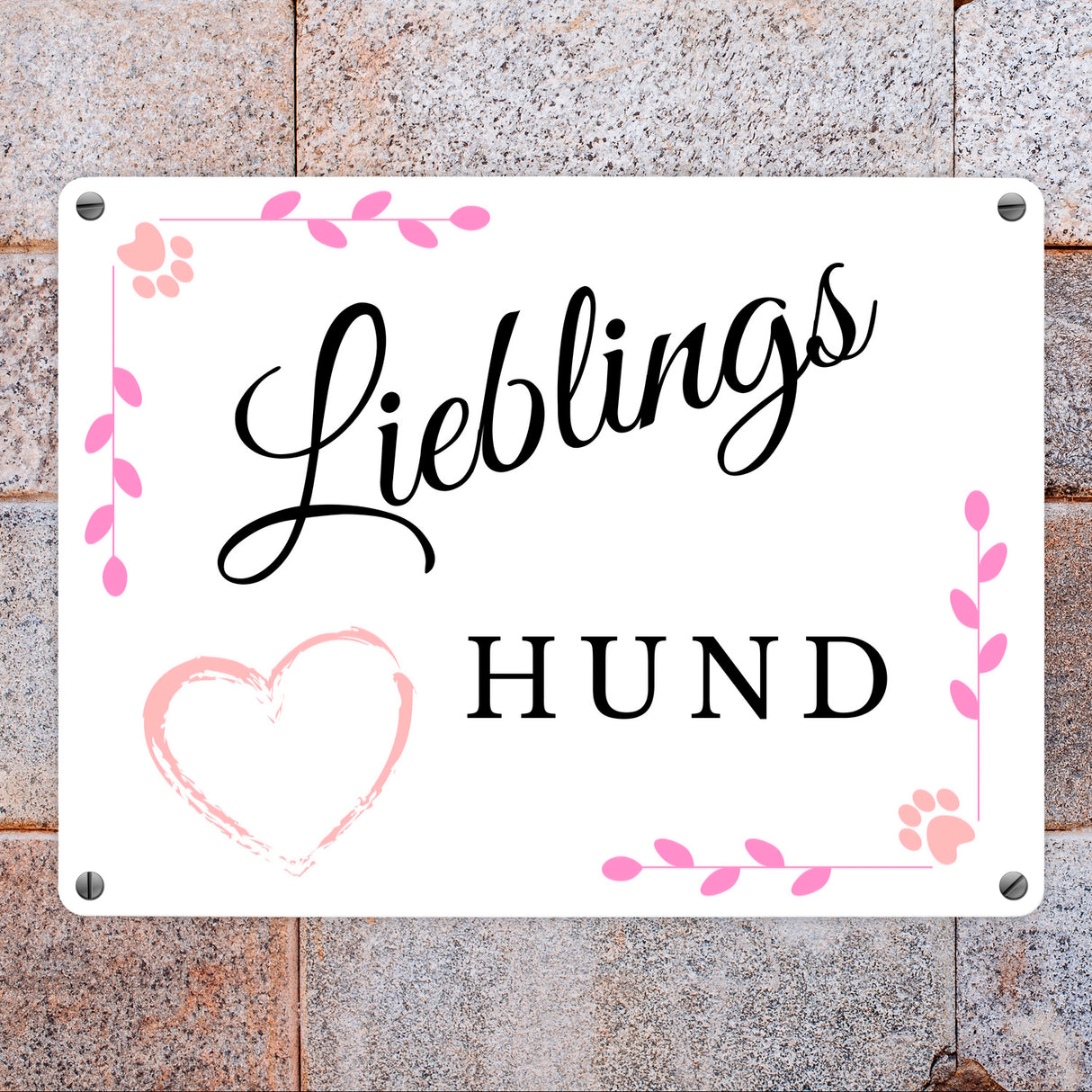 Lieblings Hund Metallschild in 15x20 cm für die Hundehütte