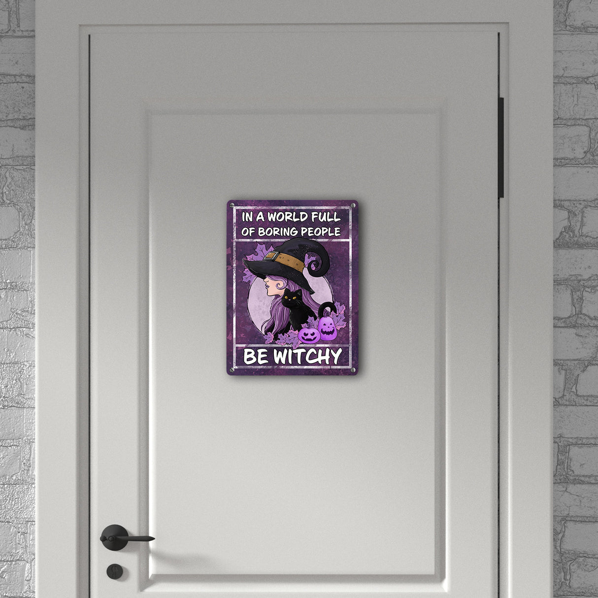Hexen Metallschild in 15x20 cm mit Spruch- In this boring world be witchy