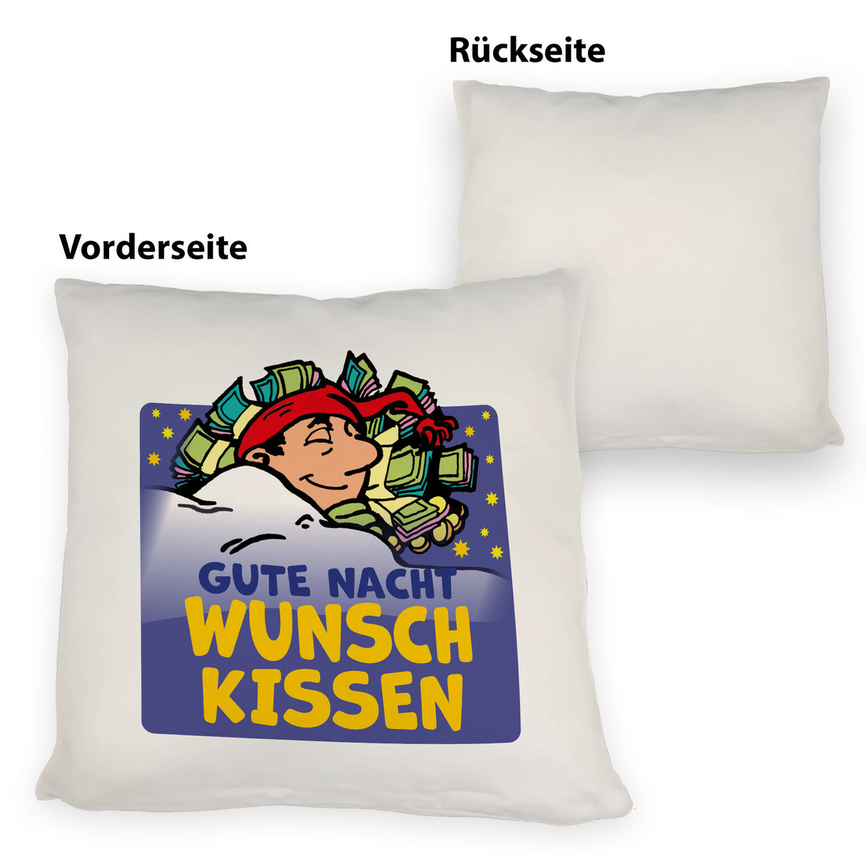 Wunsch Kissen mit Spruch Gute Nacht für traumhafte Erholung