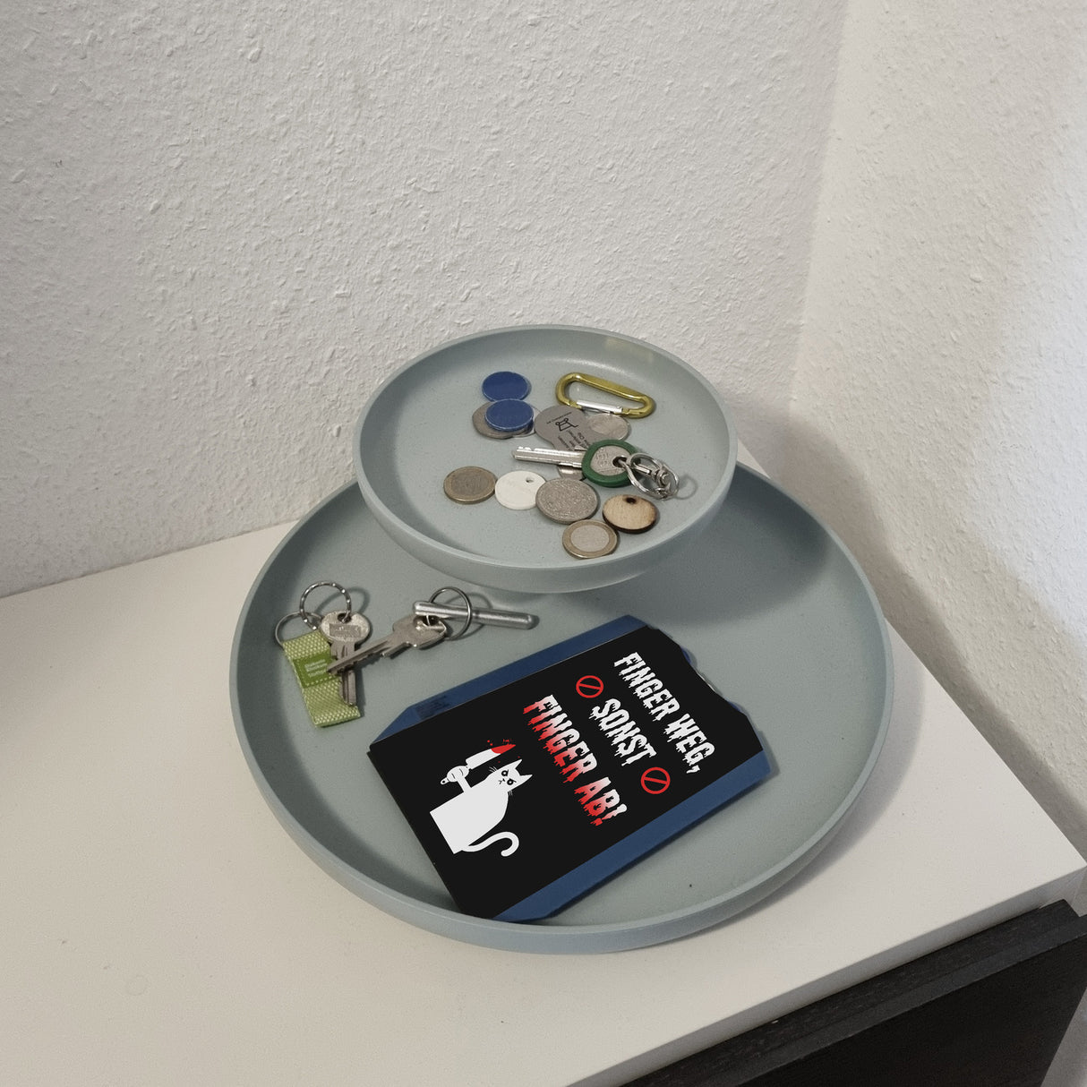 Böse Katze Parkscheibe mit Spruch Finger weg sonst Finger ab