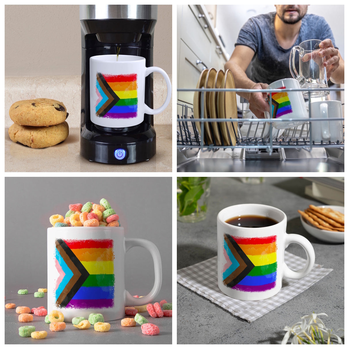 Progress-Pride-Flagge Kaffeebecher