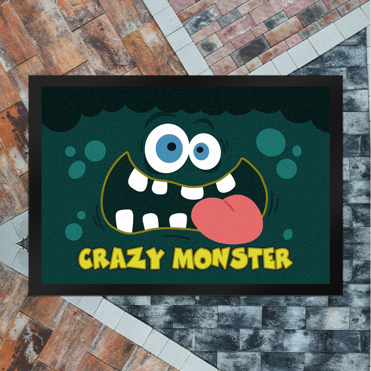 Crazy Monster Fußmatte in 35x50 cm mit verrücktem Gesicht
