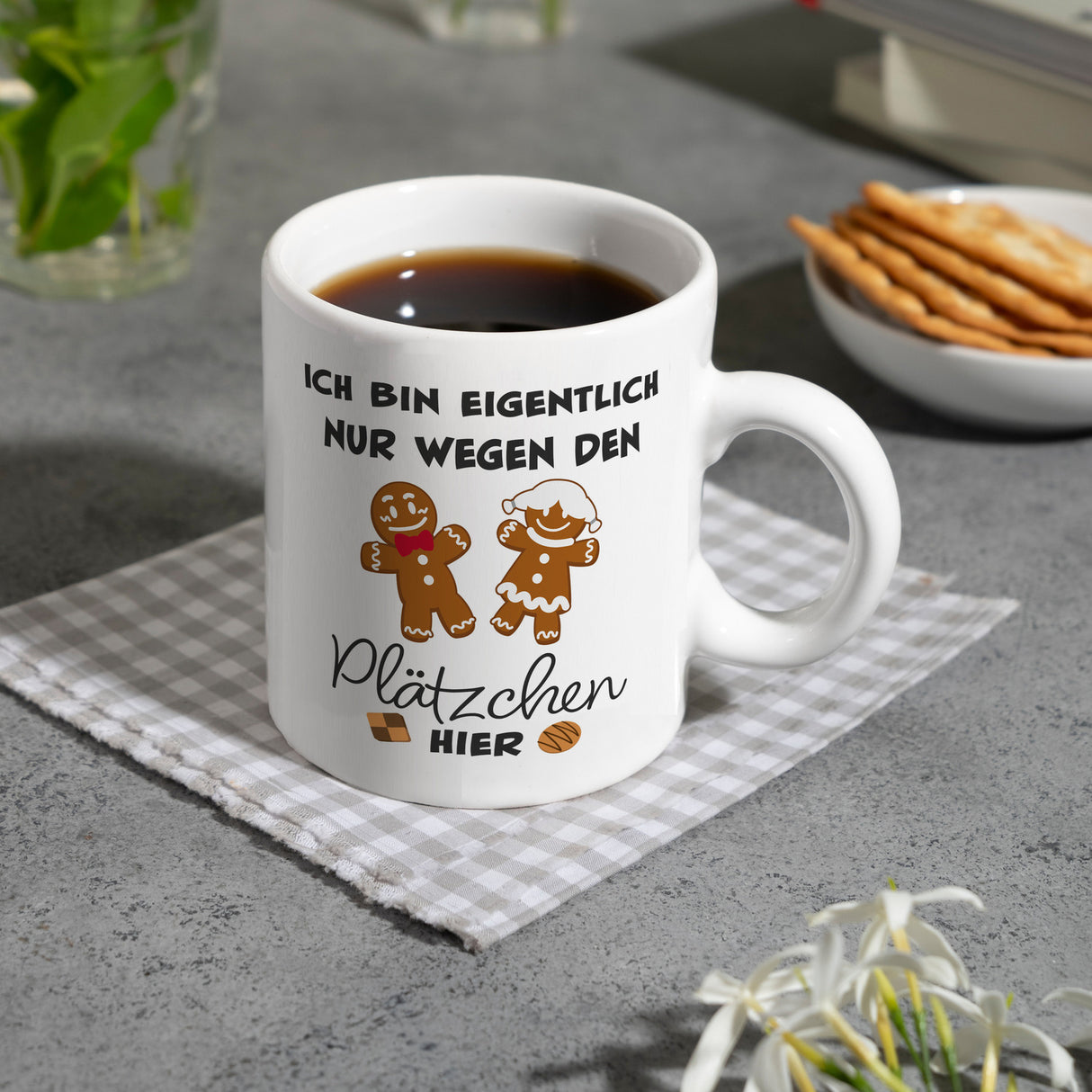 Lebkuchenmännchen Kaffeebecher mit Spruch