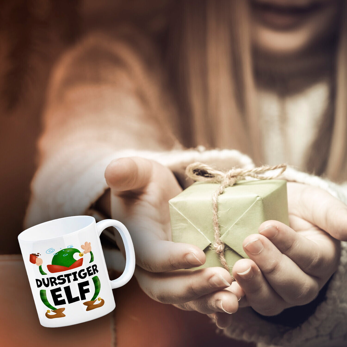 Durstiger Elf Weihnachten Kaffeebecher