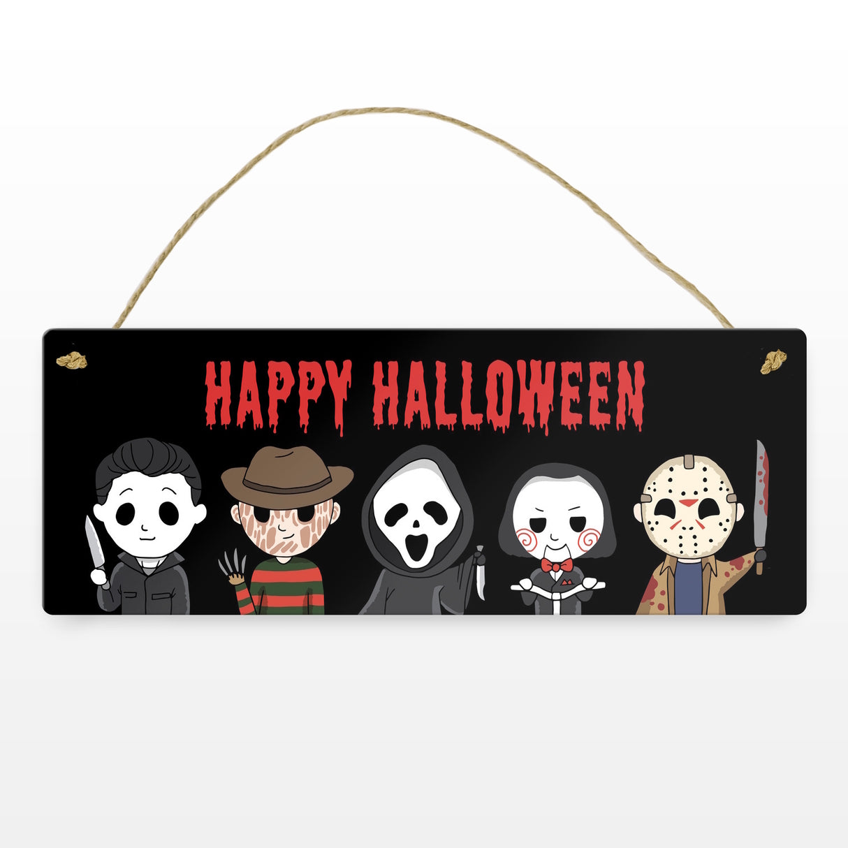 Happy Halloween Metallschild mit Serienkiller Motiv