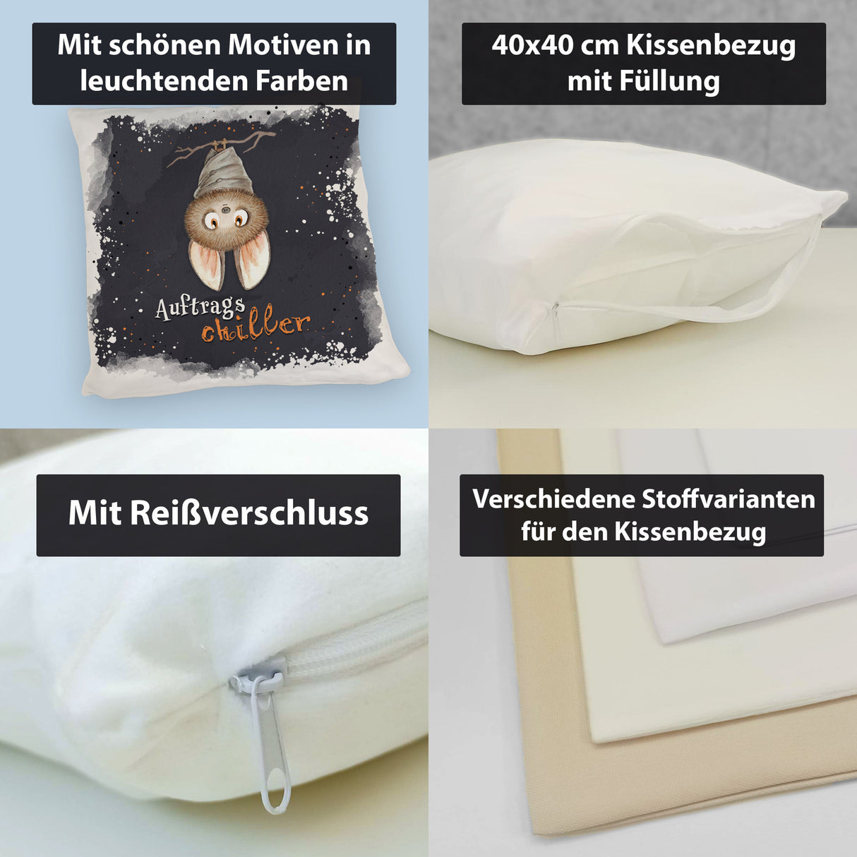 Auftragschiller Kissen mit niedlicher Fledermaus