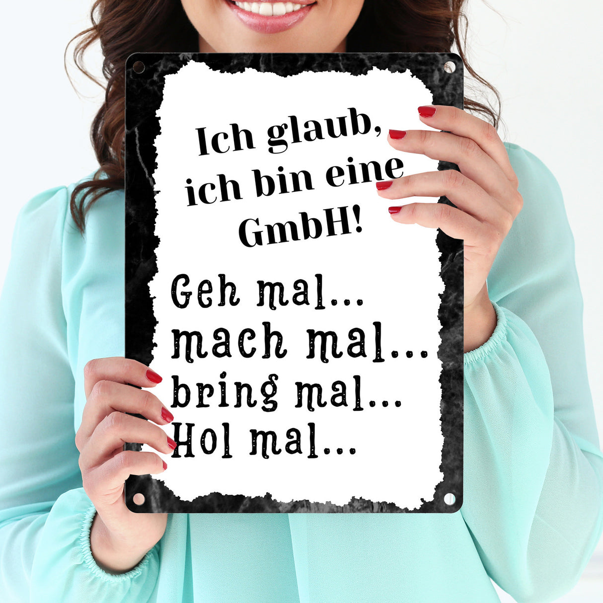 Ich bin eine GmbH Metallschild in 15x20 cm mit Spruch