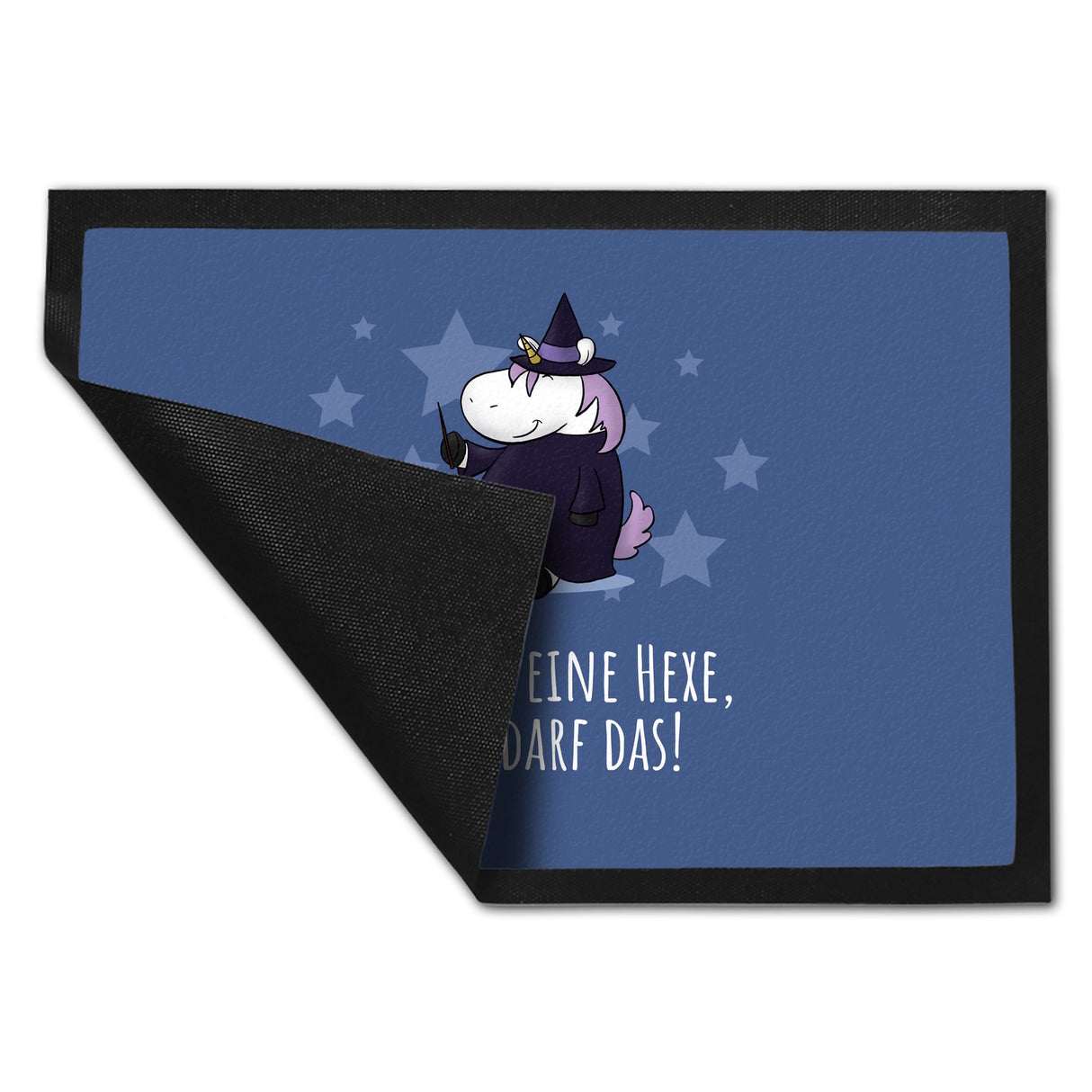 Einhorn-Hexe Fußmatte in 35x50 cm mit Spruch Ich bin eine Hexe
