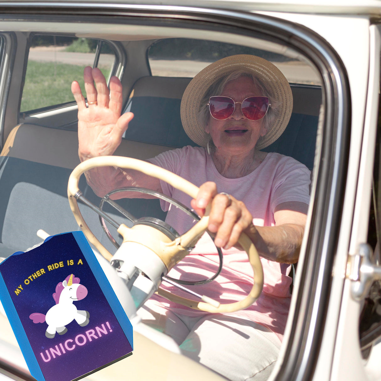 My other ride is a unicorn Einhorn Parkscheibe