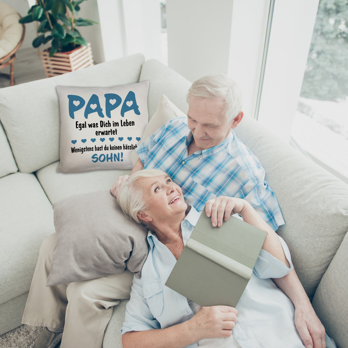 Papa wenigstens hast du keinen hässlichen Sohn Kissen